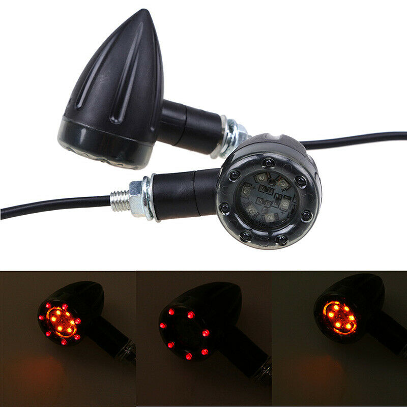 M8 Motorcycle Rear Turn Signal Lights Indicator LED Blinker Universal Plastic