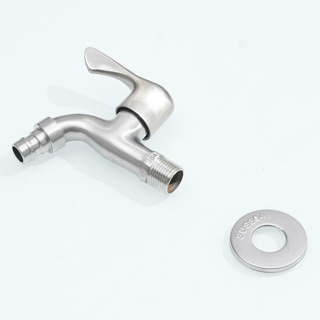 Washing Machine Faucet Cold Water Wall Tap 304 Stainless Steel Single Handle