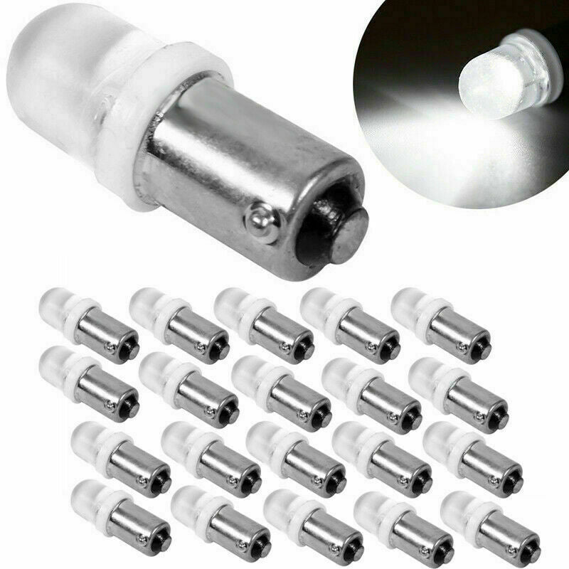 20x BA9S 1LED Round T11 233 T4W LED Instrument White Car Side Light Lamp Bulb