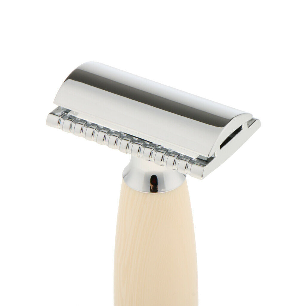 Men's Double Edge Safety Shaving Razor Alloy Classic Shaver Wooden Handle#4