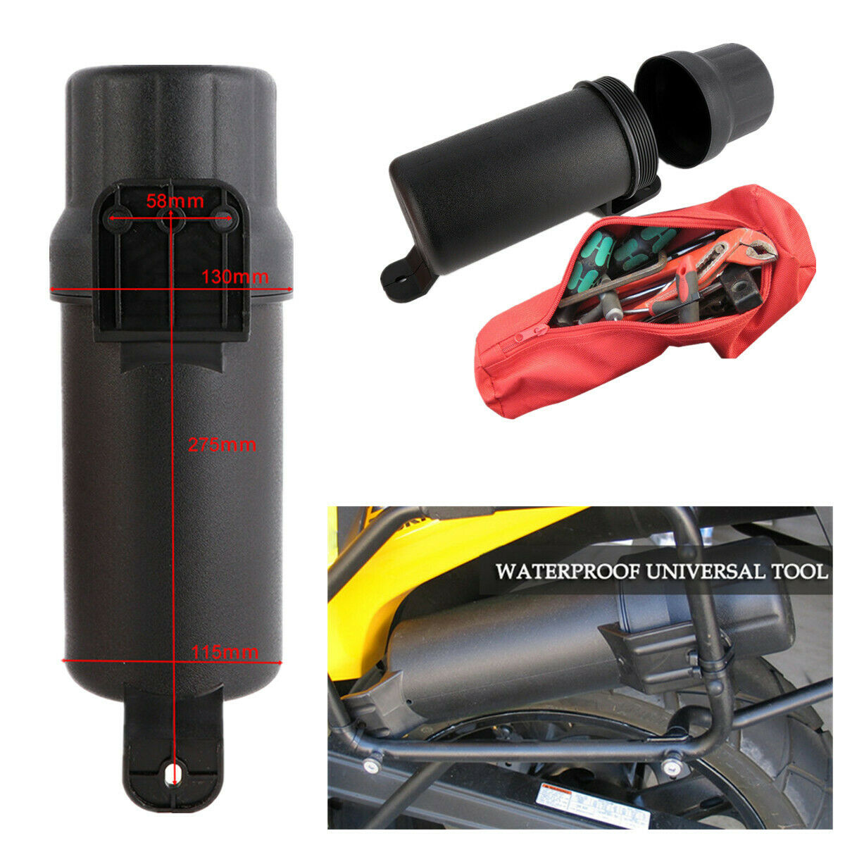 Rugged Motorcycle Tool Tubes with waterproof O-ring For Transporting and Storing