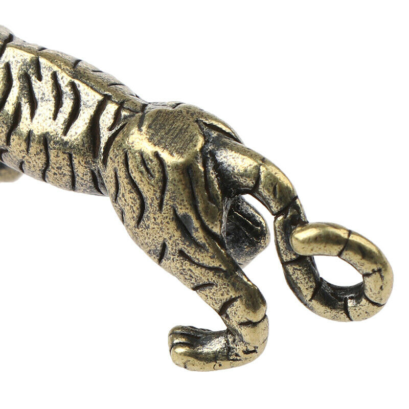 Brass Tiger Statue Ornament Chinese Zodiac Tiger Office Desk Decoration P.l8