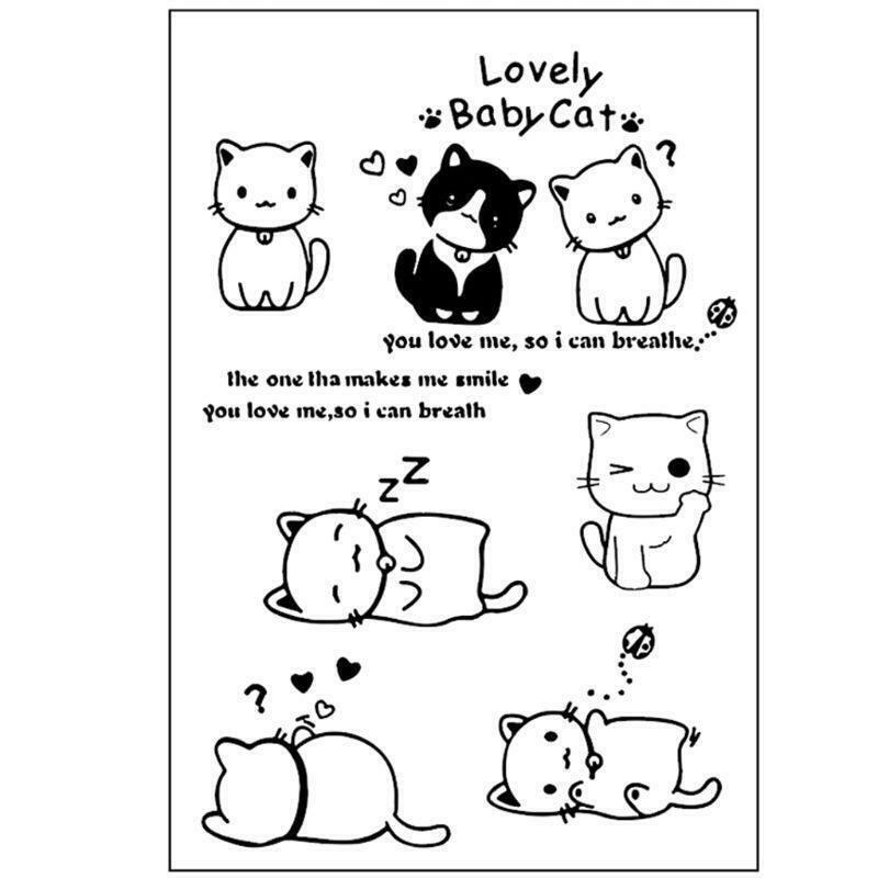 Lovely Baby Cat Silicone Clear Seal Stamp DIY Scrapbooking Embossing Photo Album