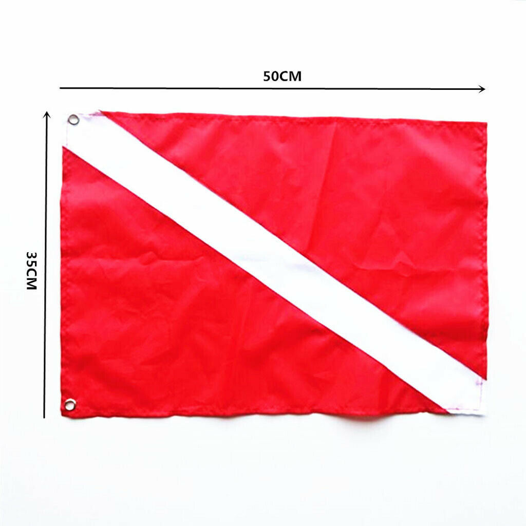 Red & White Polyester Diver Down Flag Scuba Diving Spearfishing Safe Signal