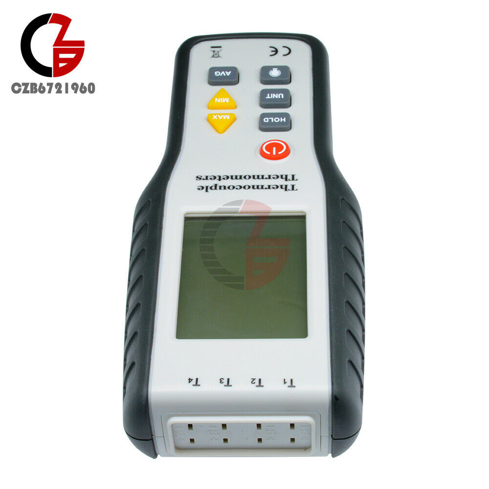 4-Channel K-Type Digital LCD Thermometer Thermocouple Sensor -200~1372°C/2501°F