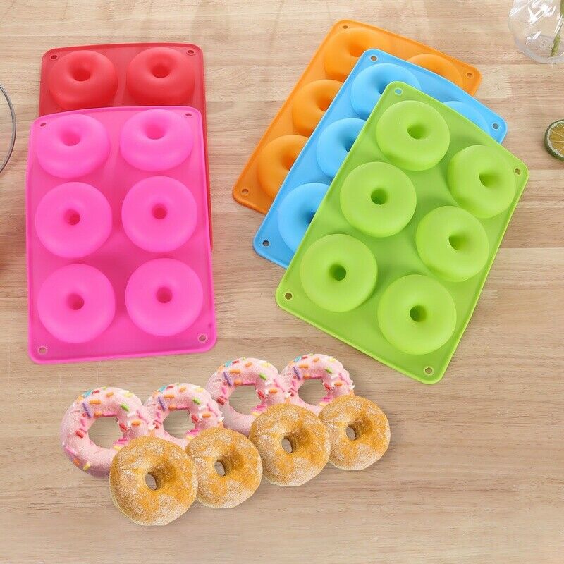 26×18cmSilicone Donut Mold Donut Mould Pan Baking Tray Bagels Cake Biscuit Muffi