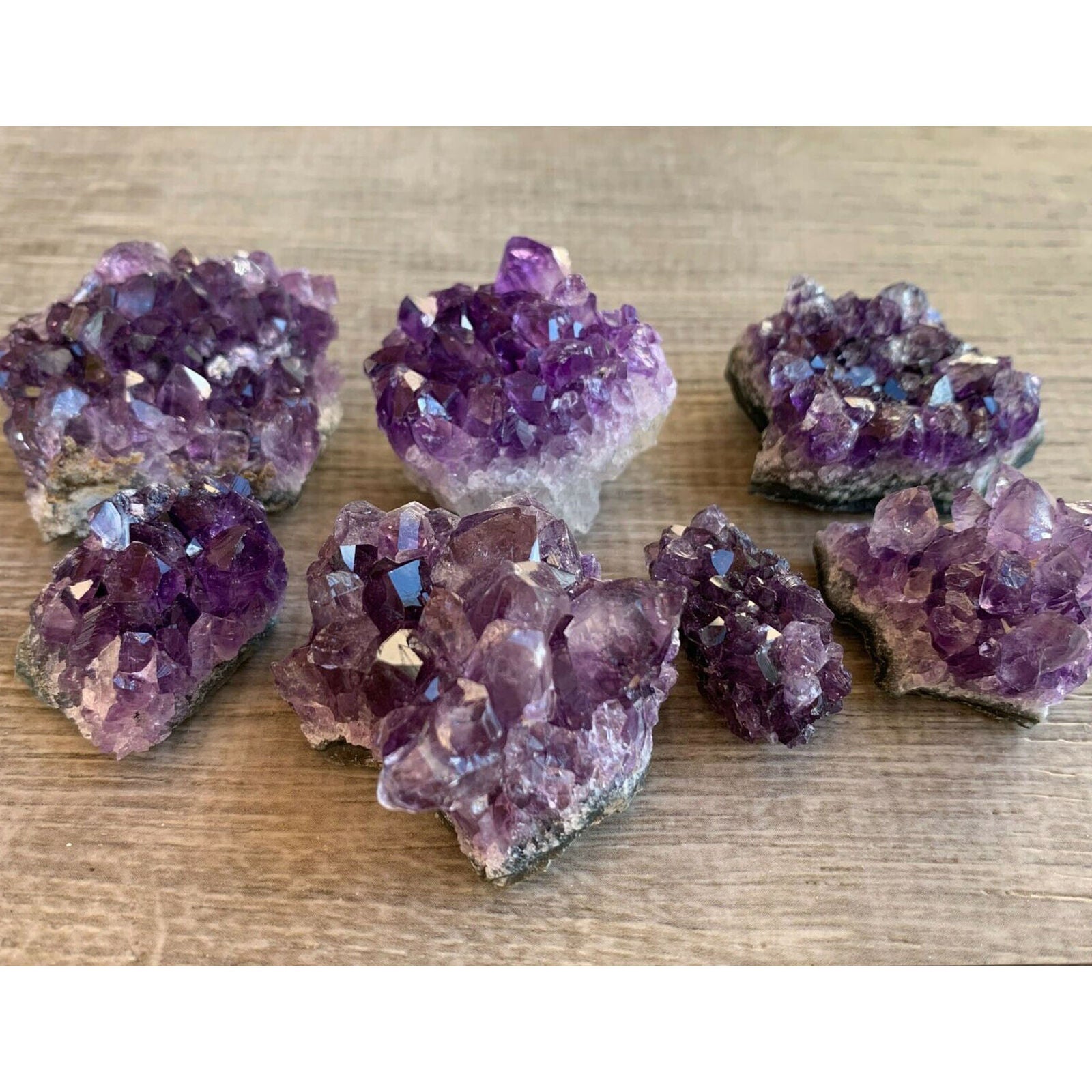 Raw Amethyst Cluster Druzy Collection Box, Deep Purple Amethyst