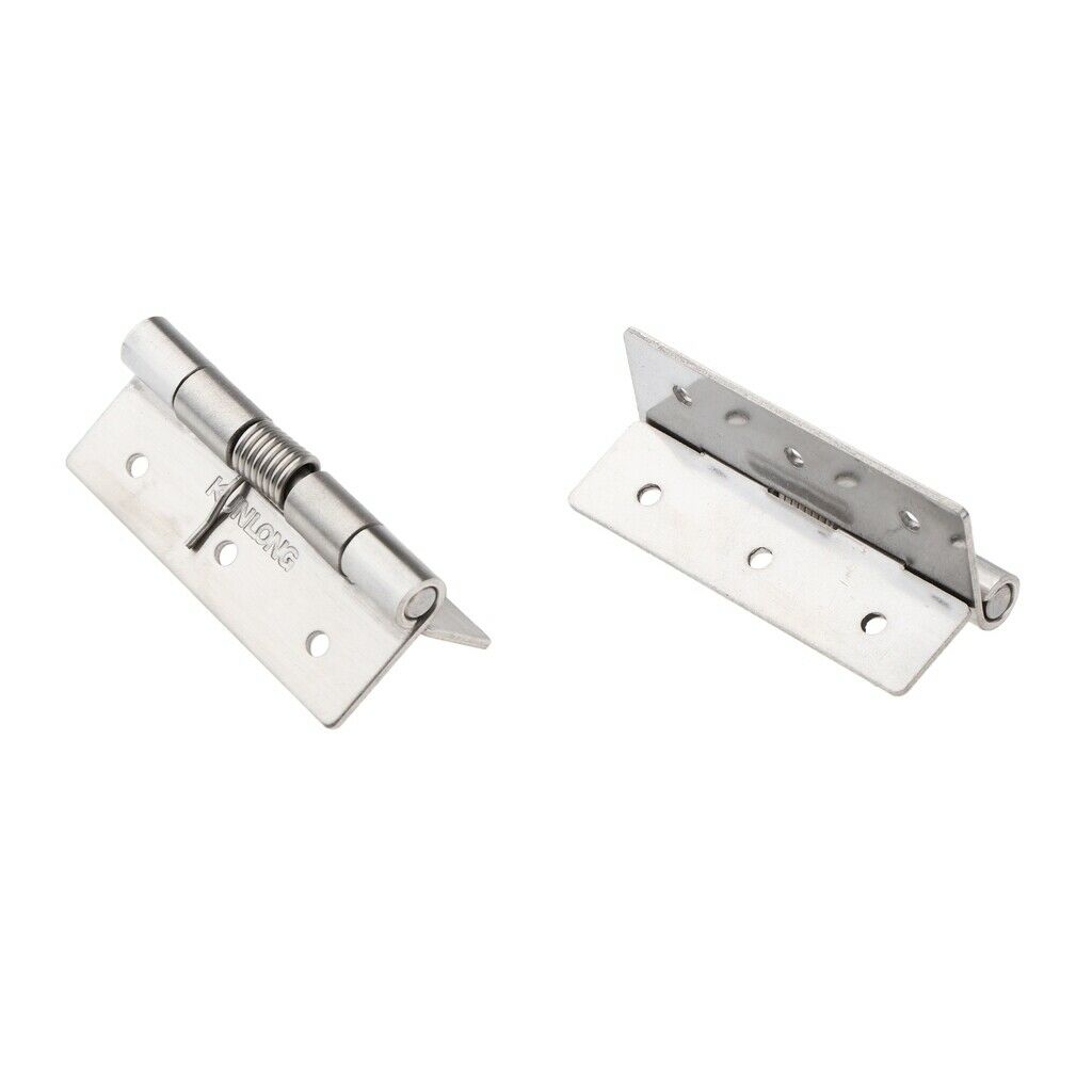 2 Pieces Adjustable Stainless Steel Spring Door Hinges Automatic Closing