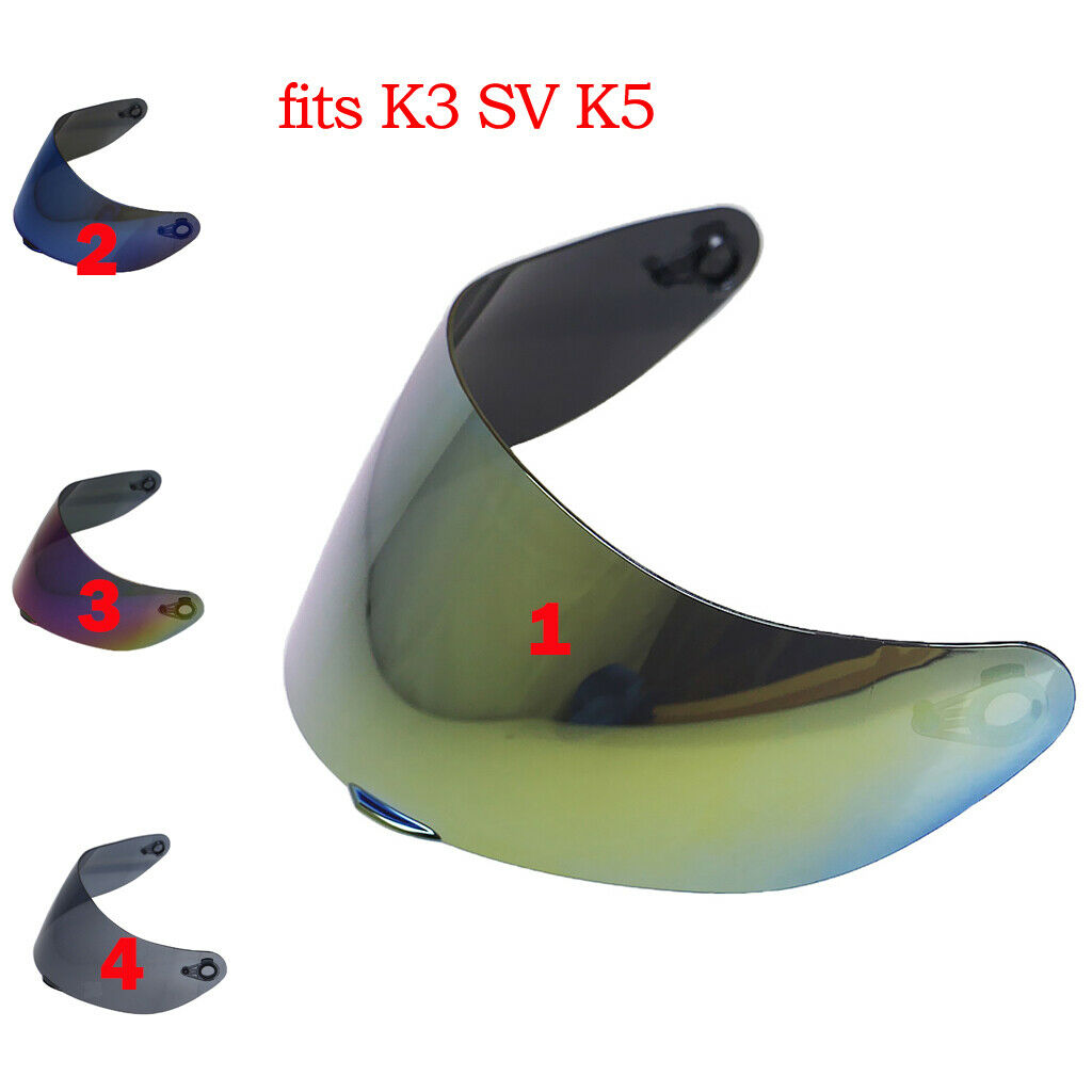 2 Packs Motorcycle Helmet Visors for K3sv K5 Helmets Lens Tawny + Blue