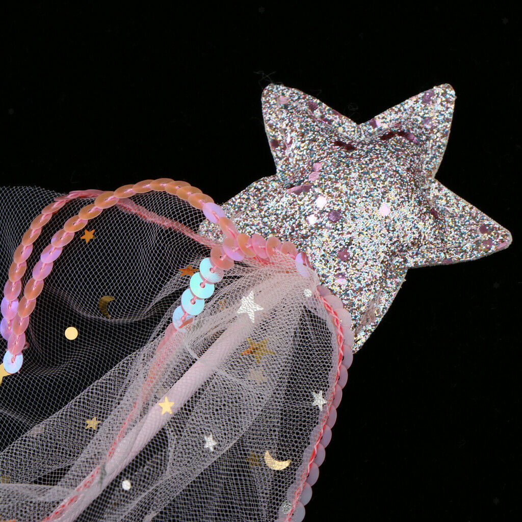 Sparkle Pink Star Shape Princess Fairy Wands For Kids