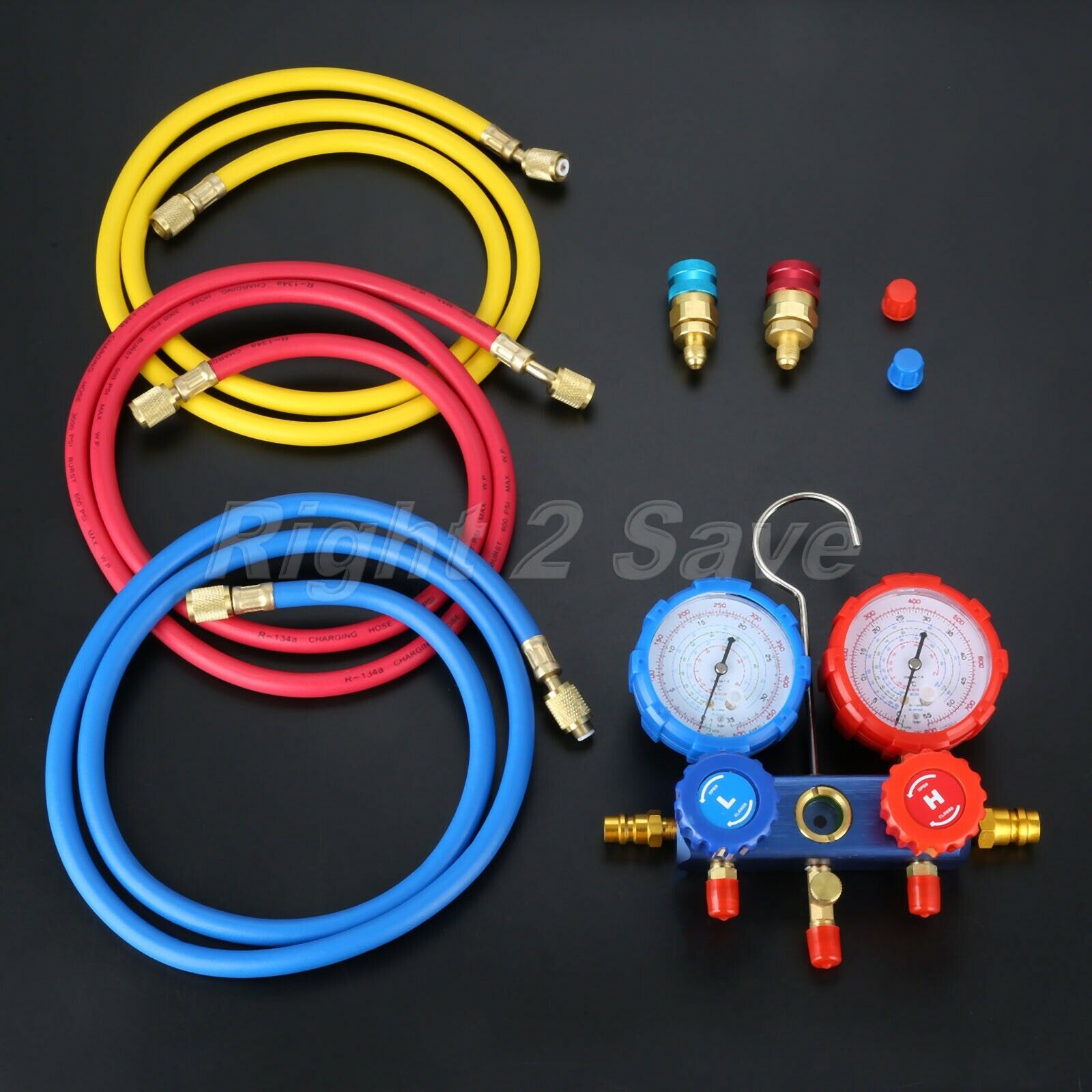 Manifold Gauge Set 36" Hoses HVAC Charge Diagnose Tool for R410a R22 R404a R134a