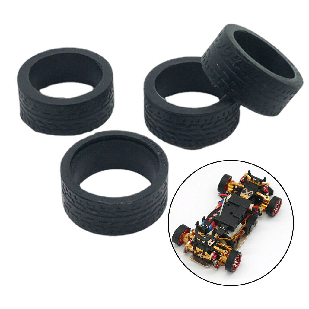 RC Rubber Tires Wheel Tyres Set for WLtoys 1/28 Scale 4WD Racing Car Parts