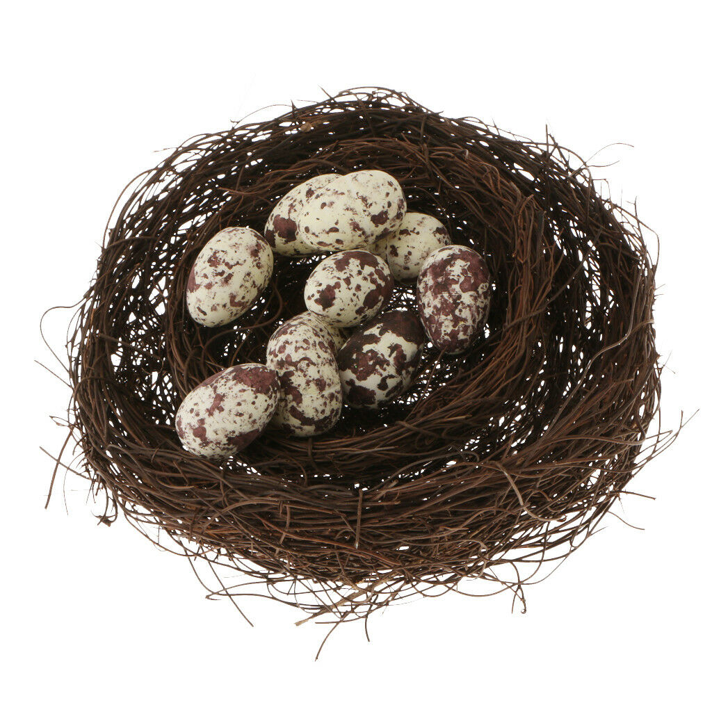 10pc 1.2'' Artificial Nest Bird Eggs Easter Eggs Kitchen Staging Prop-Yellow