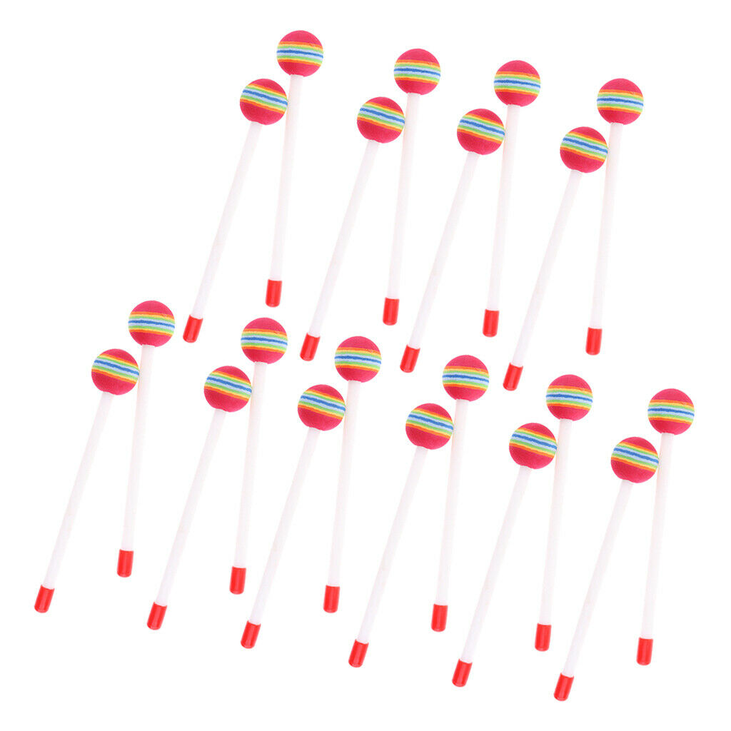 20 Pieces Hand Percussion Drum Knock Hammers Stick Kids Baby Early Toys