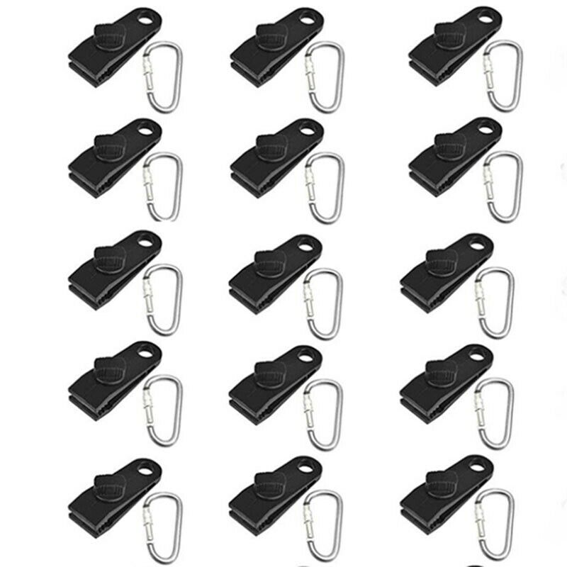 15 Pack Tarp Clips, Heavy Duty Thumb Screw Lock Grip Tent Clip and Multi-PurZ1F2