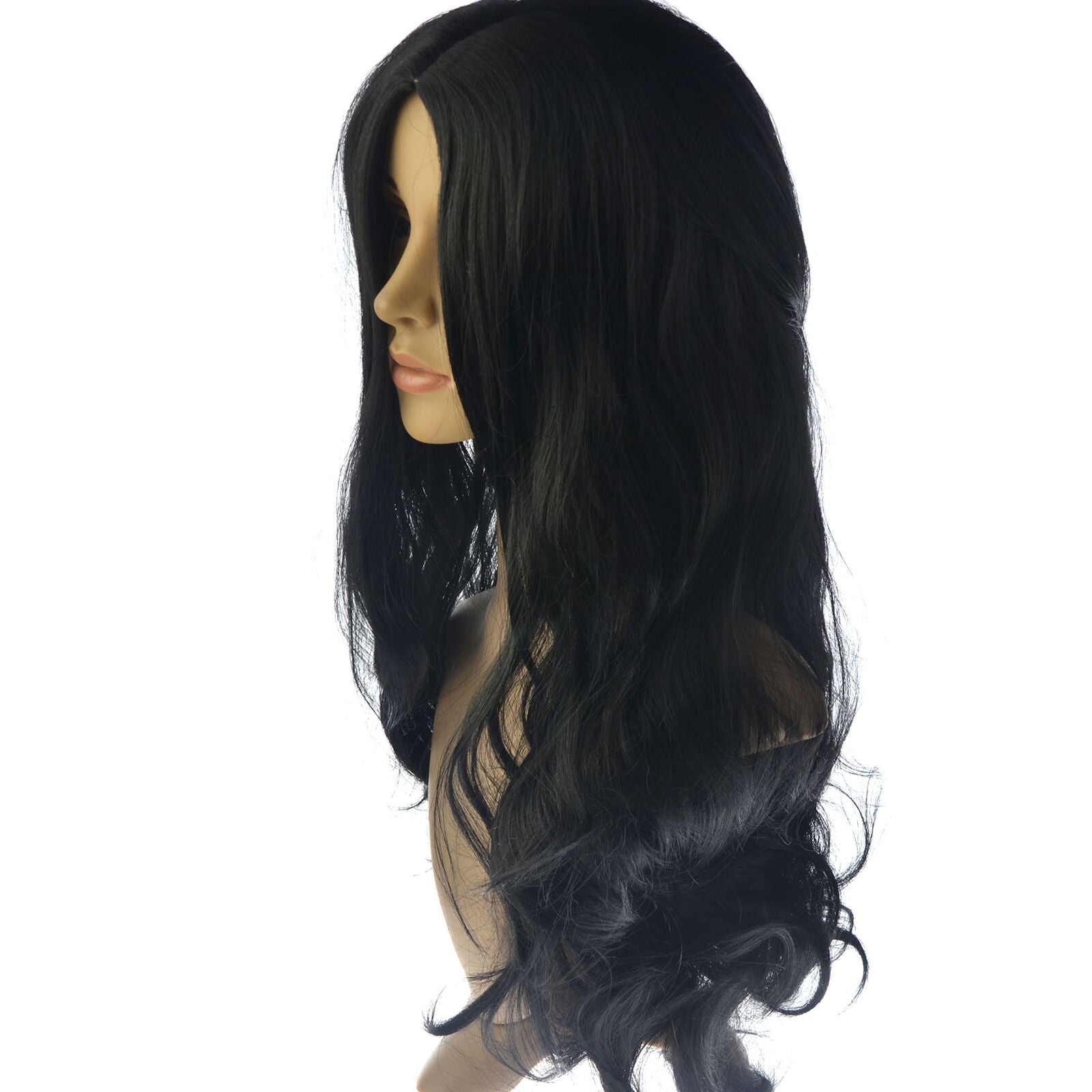 Beauty Long Not Lace Black Curly Wavy Wig Woman Wig Front Hair Synthetic Hair