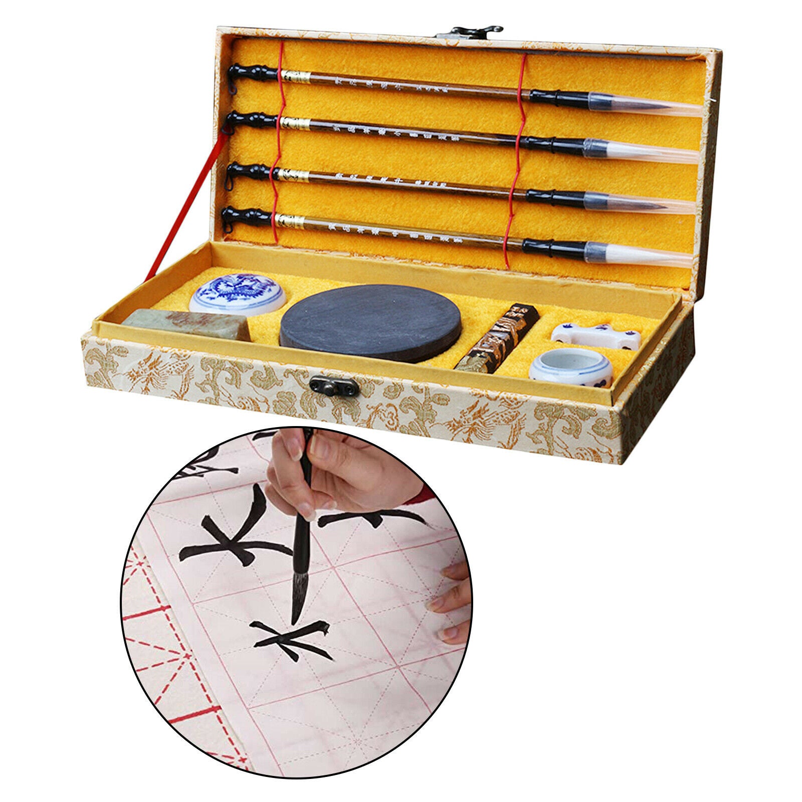 Professional Chinese Calligraphy Drawing Brushes Ink Stick Inkstone Chinese