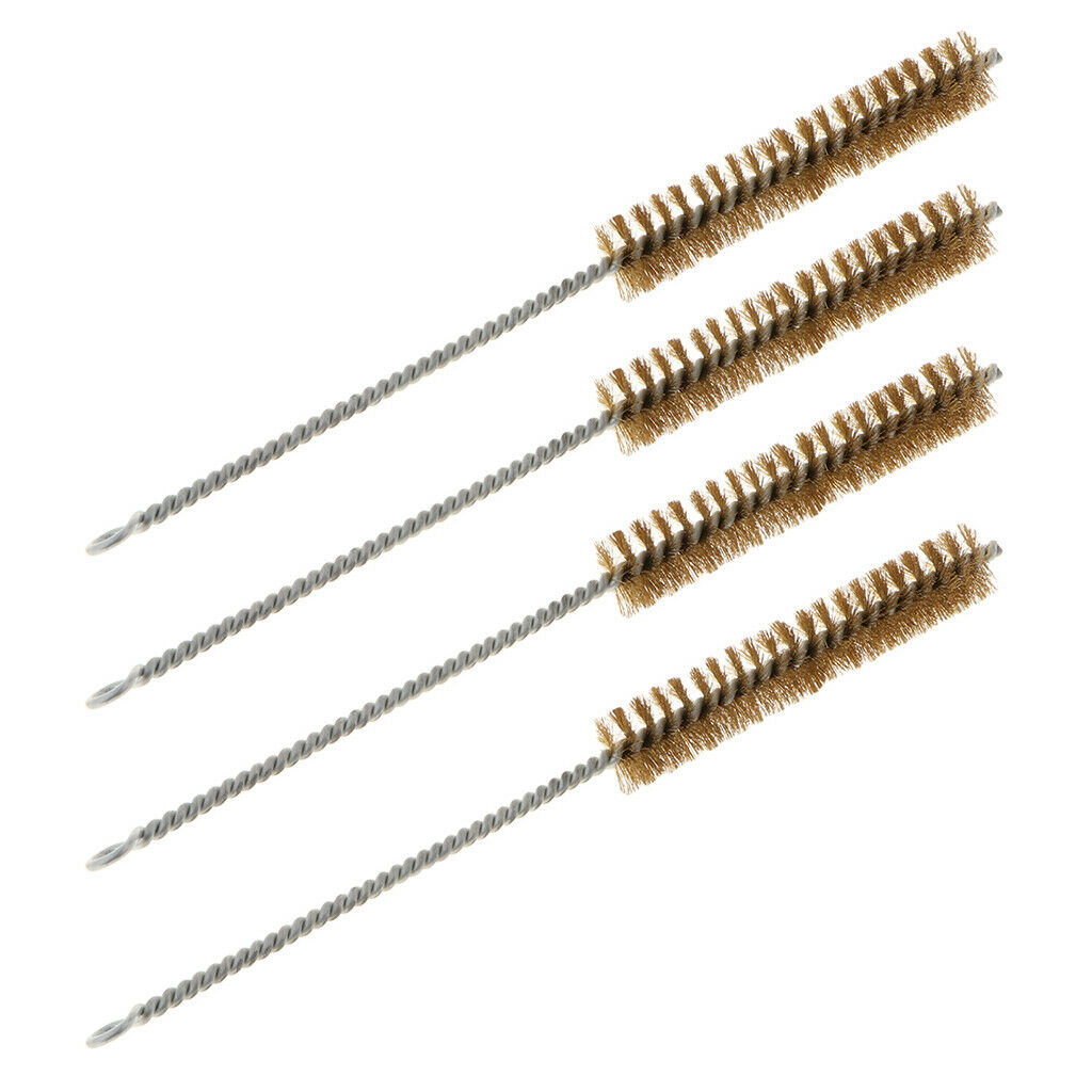 4x Brass Bristle Precision Bore Brush Jewelry Tool for Cleaning Tube Cleaner