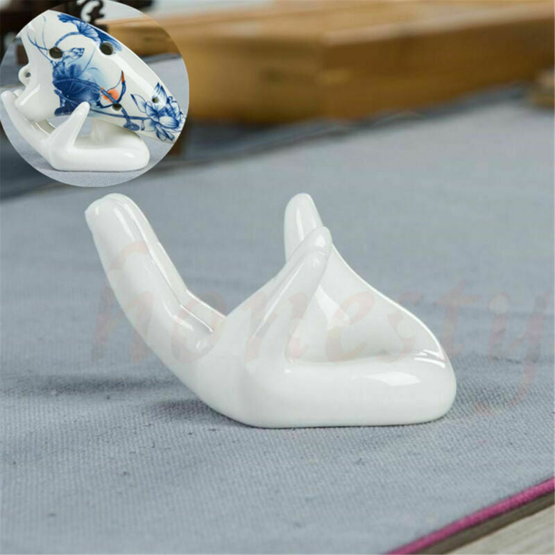 1PC Ocarina White Ceramic Hand Holder Support Stand For 6 Holes 12 Holes Flute