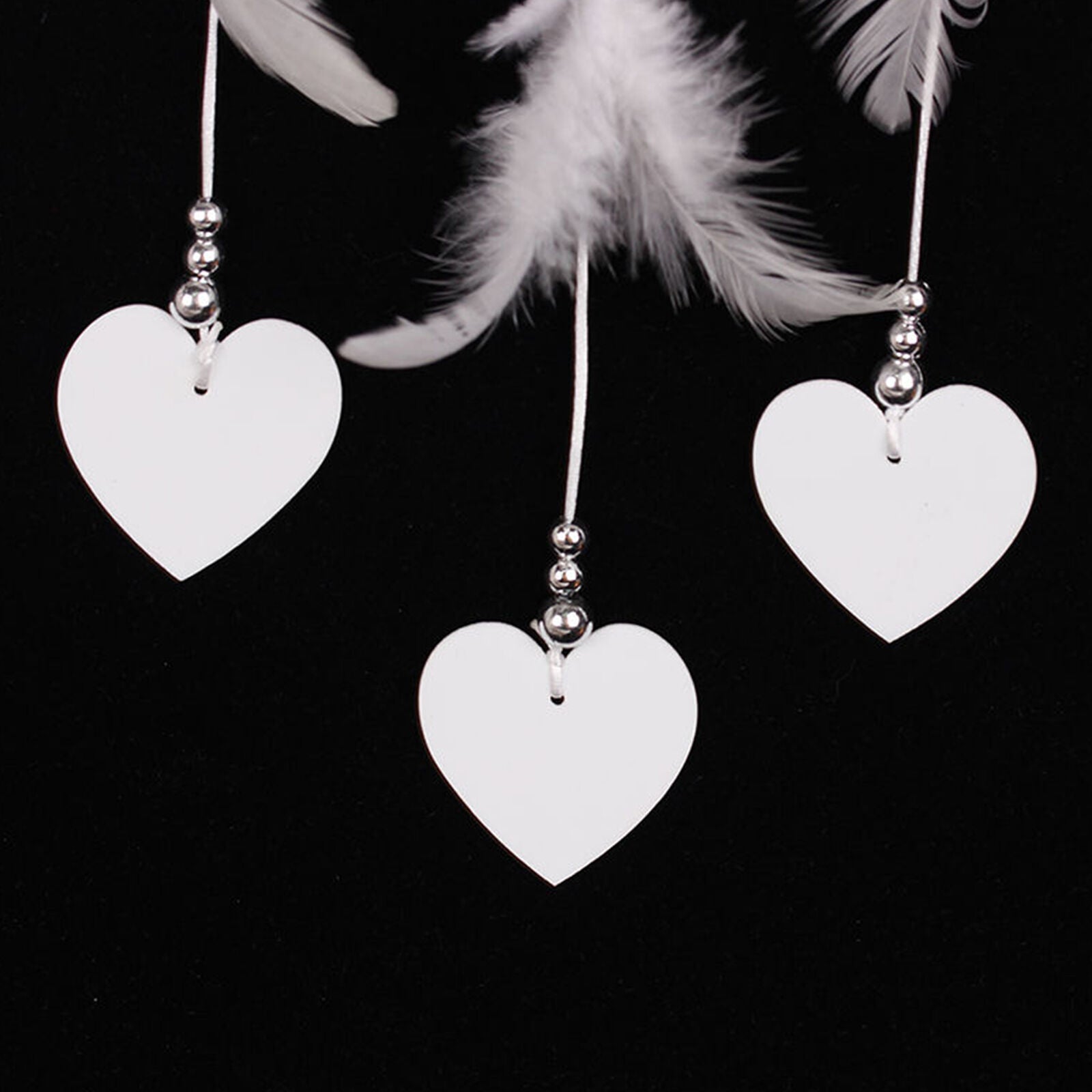 White New Dream Catcher With Feather Small Heart Wall hanging Home Car Decor