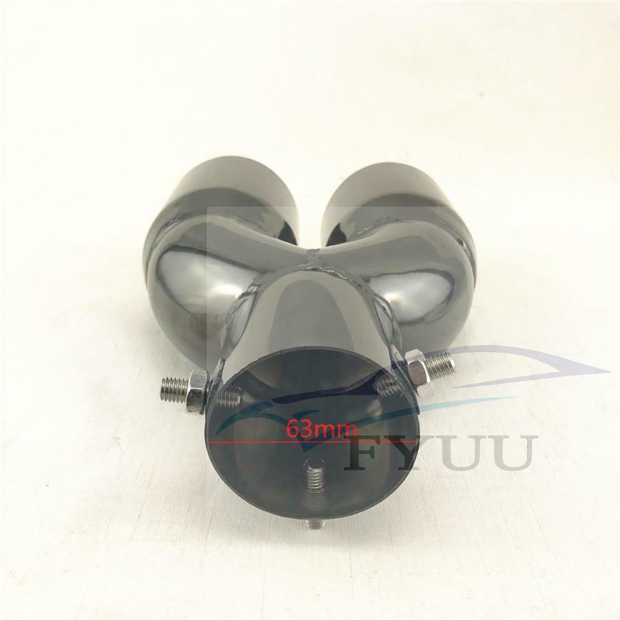 Titan Stainless Steel Round Dual Exhaust Tip 2.5" Inlet Angled Muffler Tail Pipe