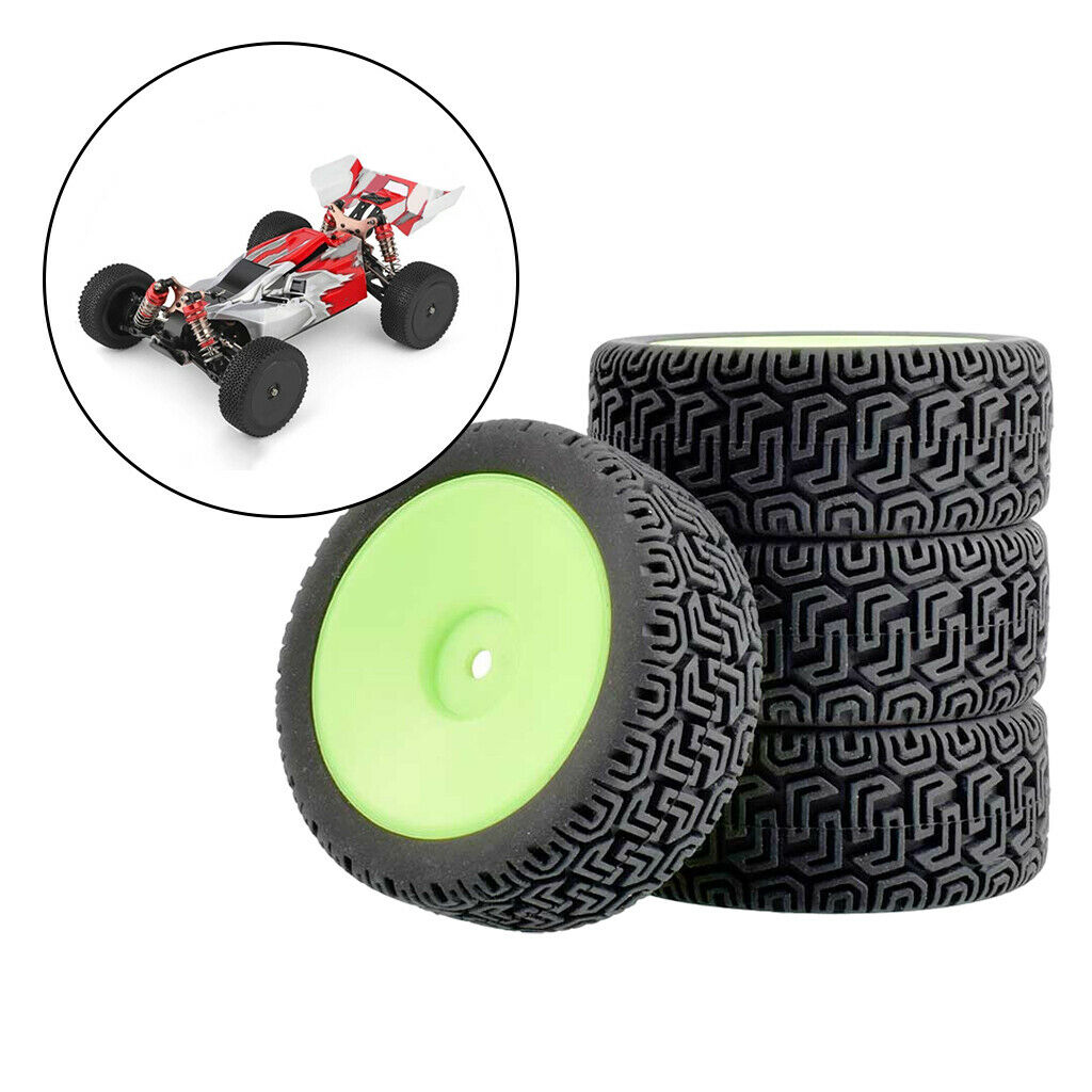 8 Pieces Rubber RC Car Tires Tyres for Wltoys 1/14 144001 RC Cars, Made of High
