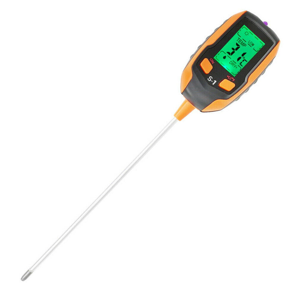Soil Tester 4-in-1 Soil Light PH Humidity Meter Digital Plant Thermometer