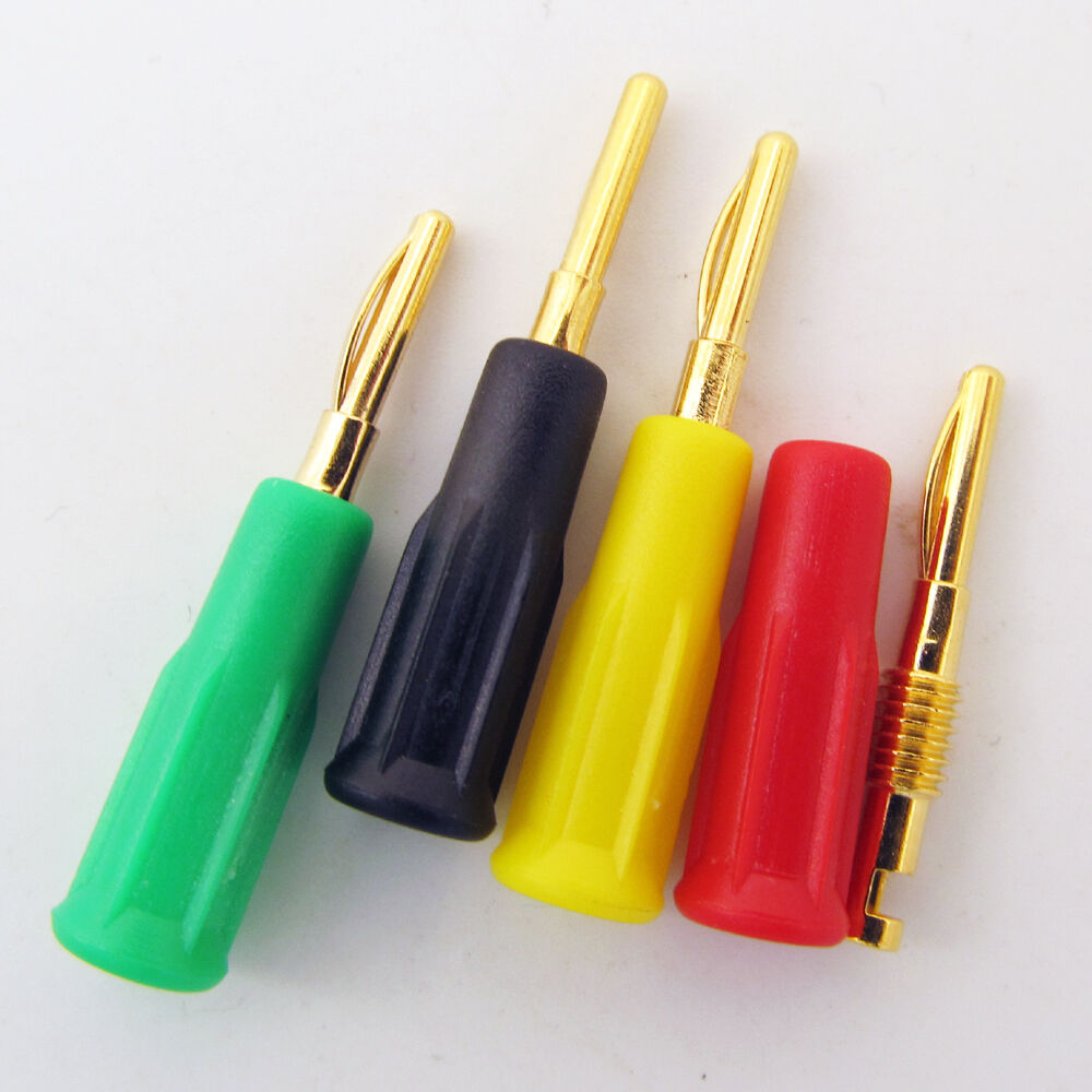 4sets 4 color Brass Sprung-Contacted 2mm Banana Plug w/Solder Bucket Terminal