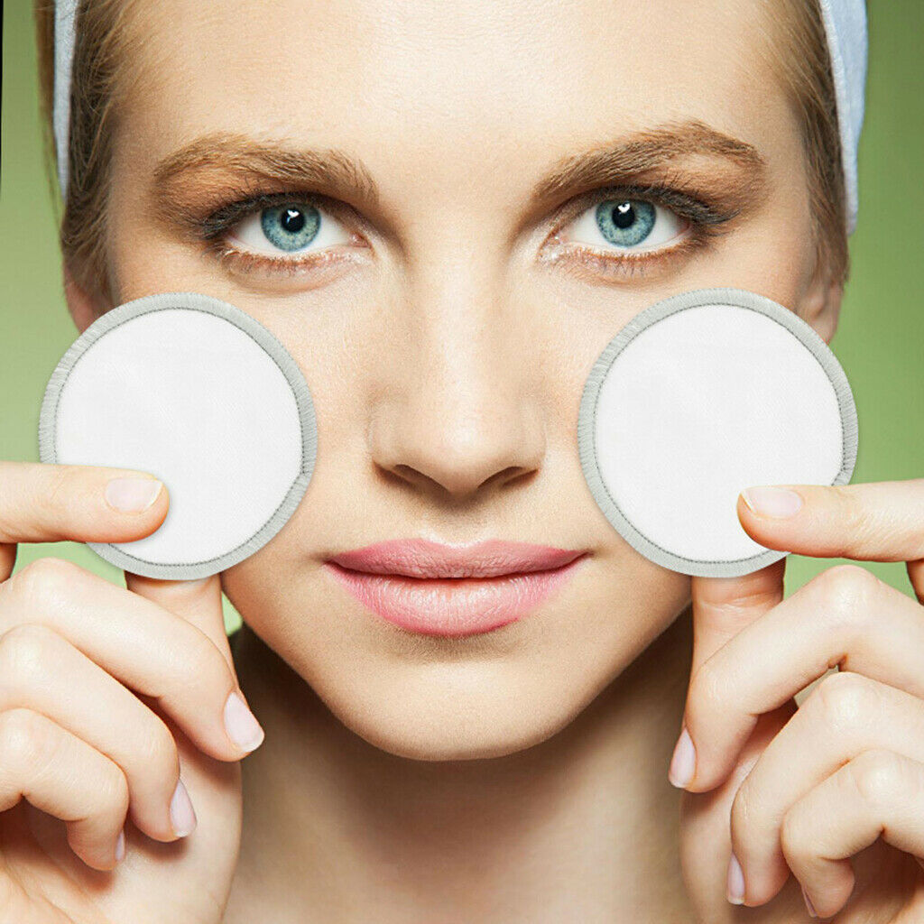 10 Pieces Cotton Reusable Make Up Remover Pad Facial Cleansing Cloth Pads