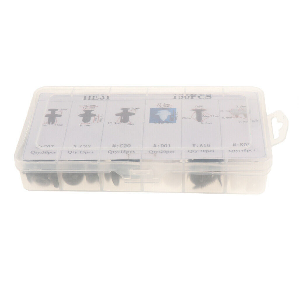 150pcs Auto Fastener Universal Car Nylon Push Pin Rivet Trim Panel Clip
