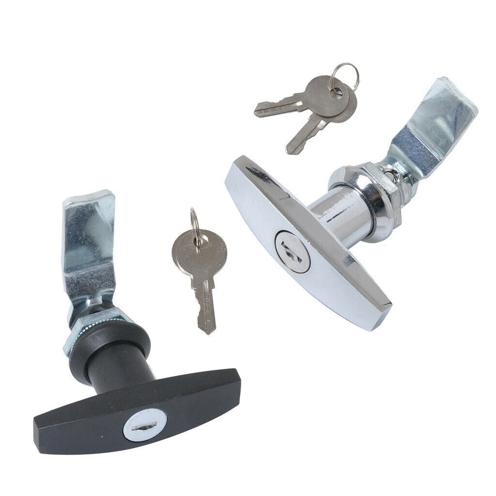 2pcs Keyed T-Handles Lock Locking Set for Boat Marine RV Door Gate