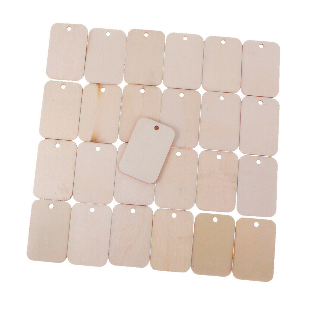 75x Blank Natural Wood Gift Tags Hanging Label Wedding Party Message Board
