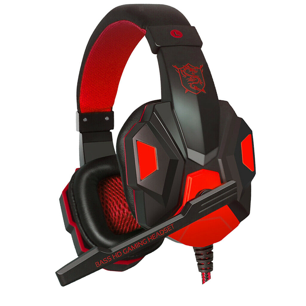 3.5mm Gaming Headphones Stereo Over-Ear Headset Bass Bass Mic Earphone