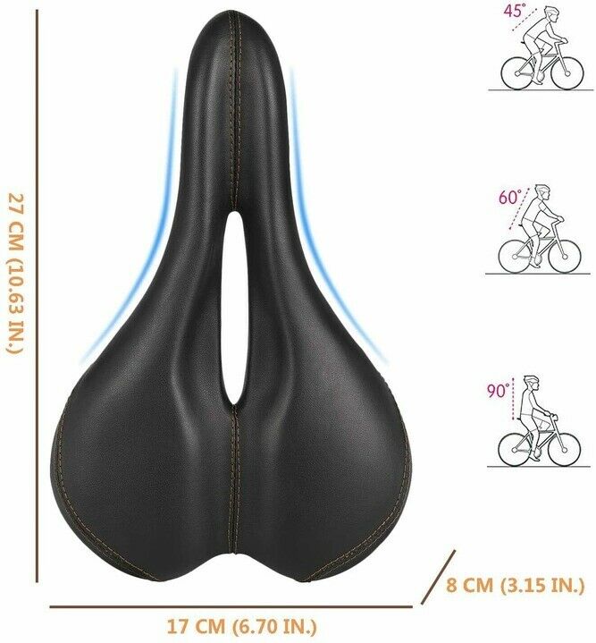 Wheel up Comfort Road Bike Saddle Wide Saddle Bike Seat Soft Leather ERGONOMIC