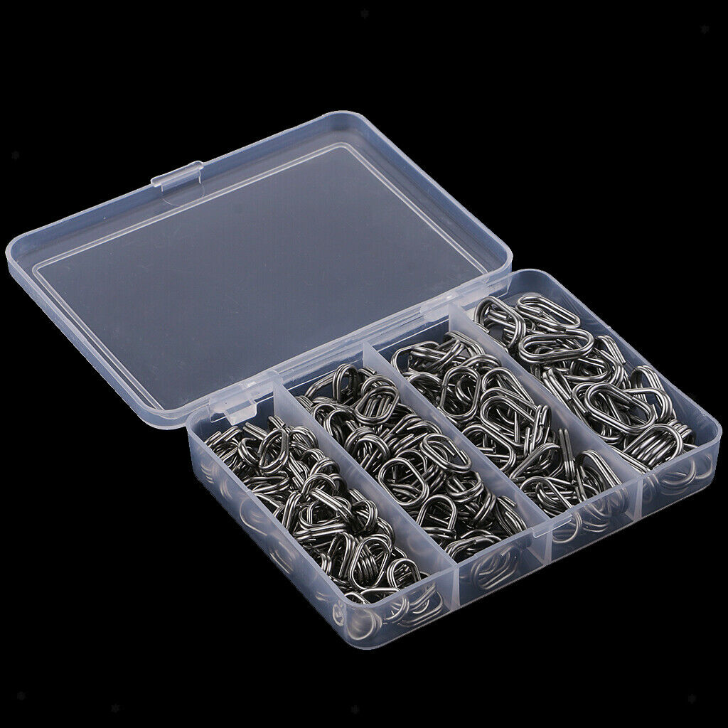 170pcs Oval Split Rings Stainless Steel Double Loop Snap Tackle Connector