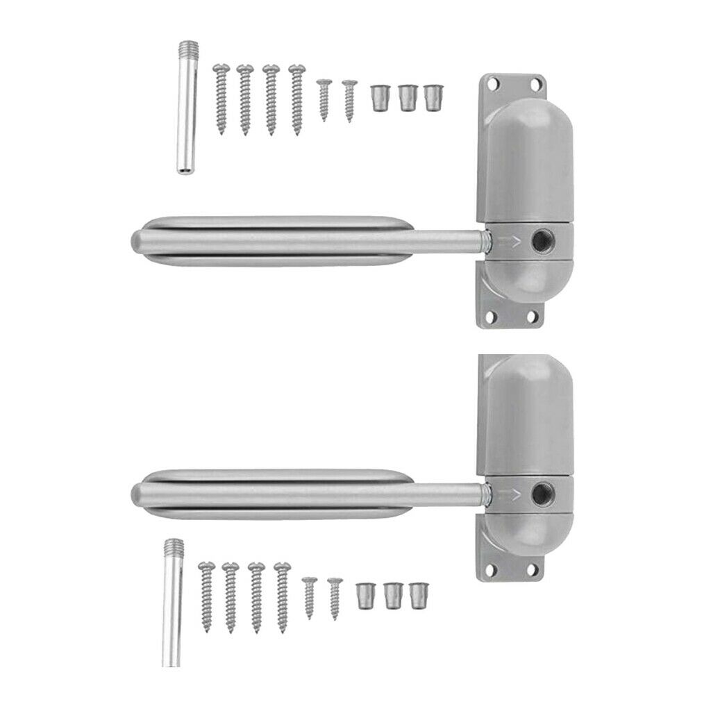 2x Zinc Alloy Door Closer Fire Rated Automobile Adjustable Door Stopper Gray