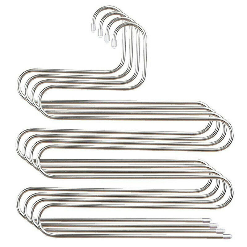 Multi-functional S-type stainless steel trouser rack traceless Non-slip storBDA