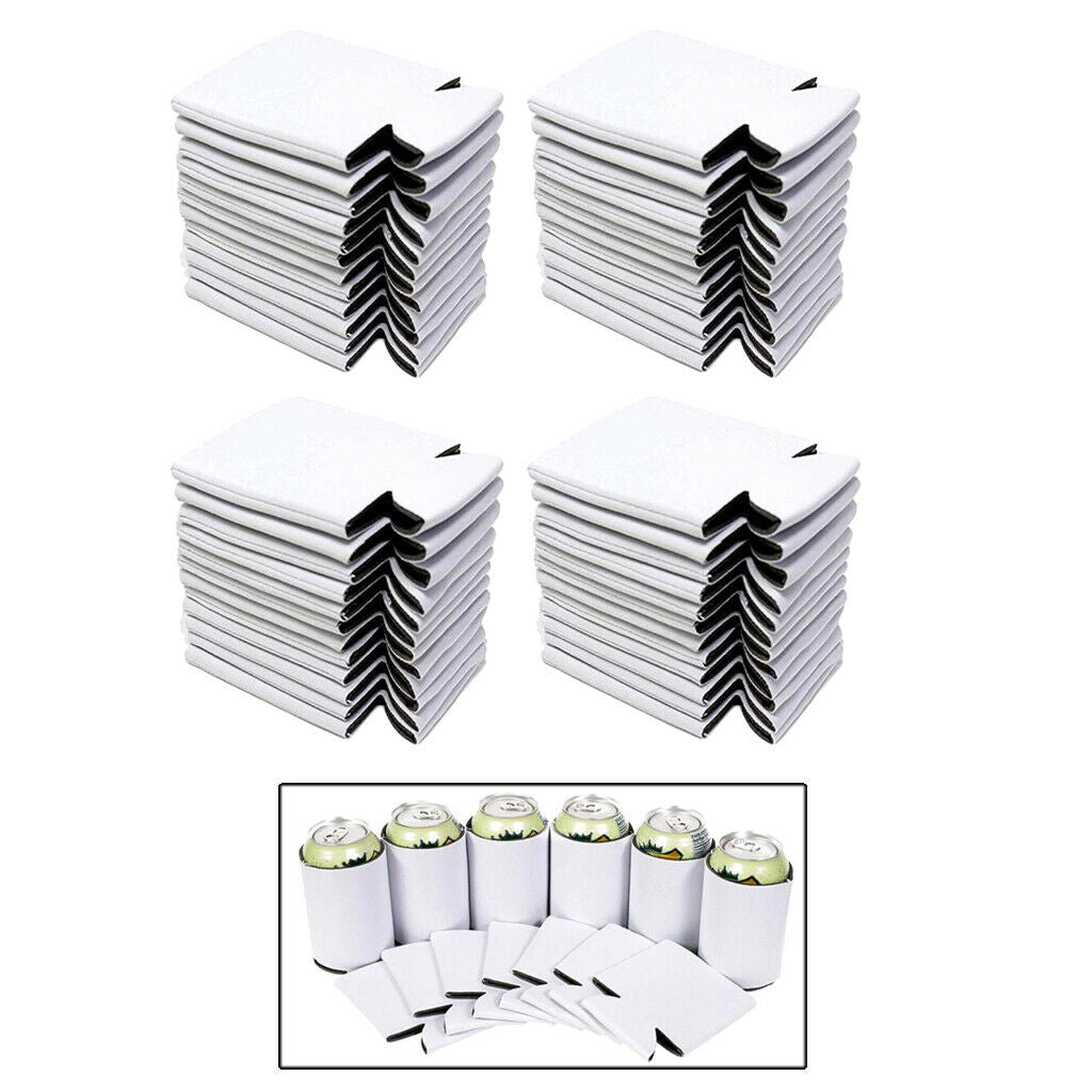 40 Counts Blank Neoprene Beer Can Coolers Sleeves Drink Caddies Soda Holder