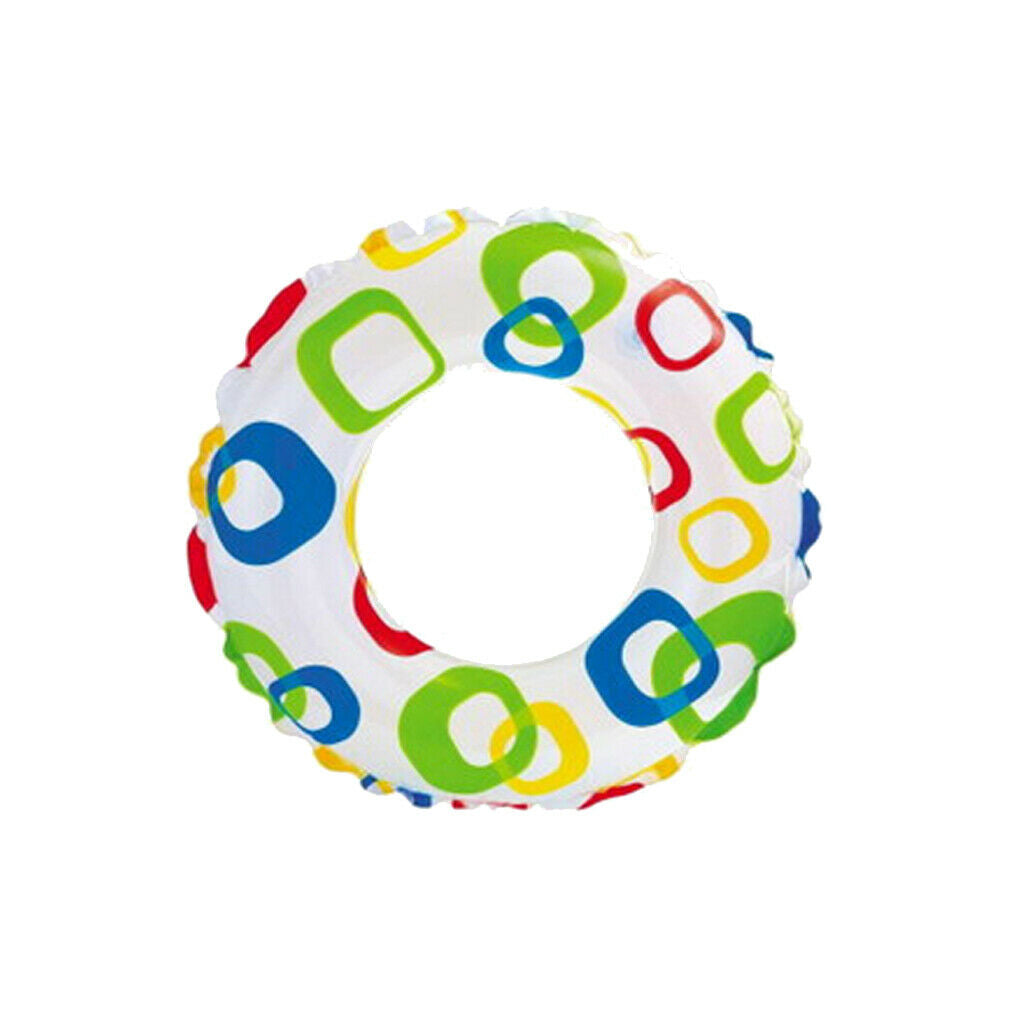 Inflatable Swim Ring Tube Pool Float Colorful Flowers