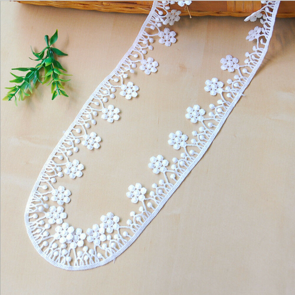 6 Yards embroidery Flowers Lace Decorative Wedding dress clothing accesories