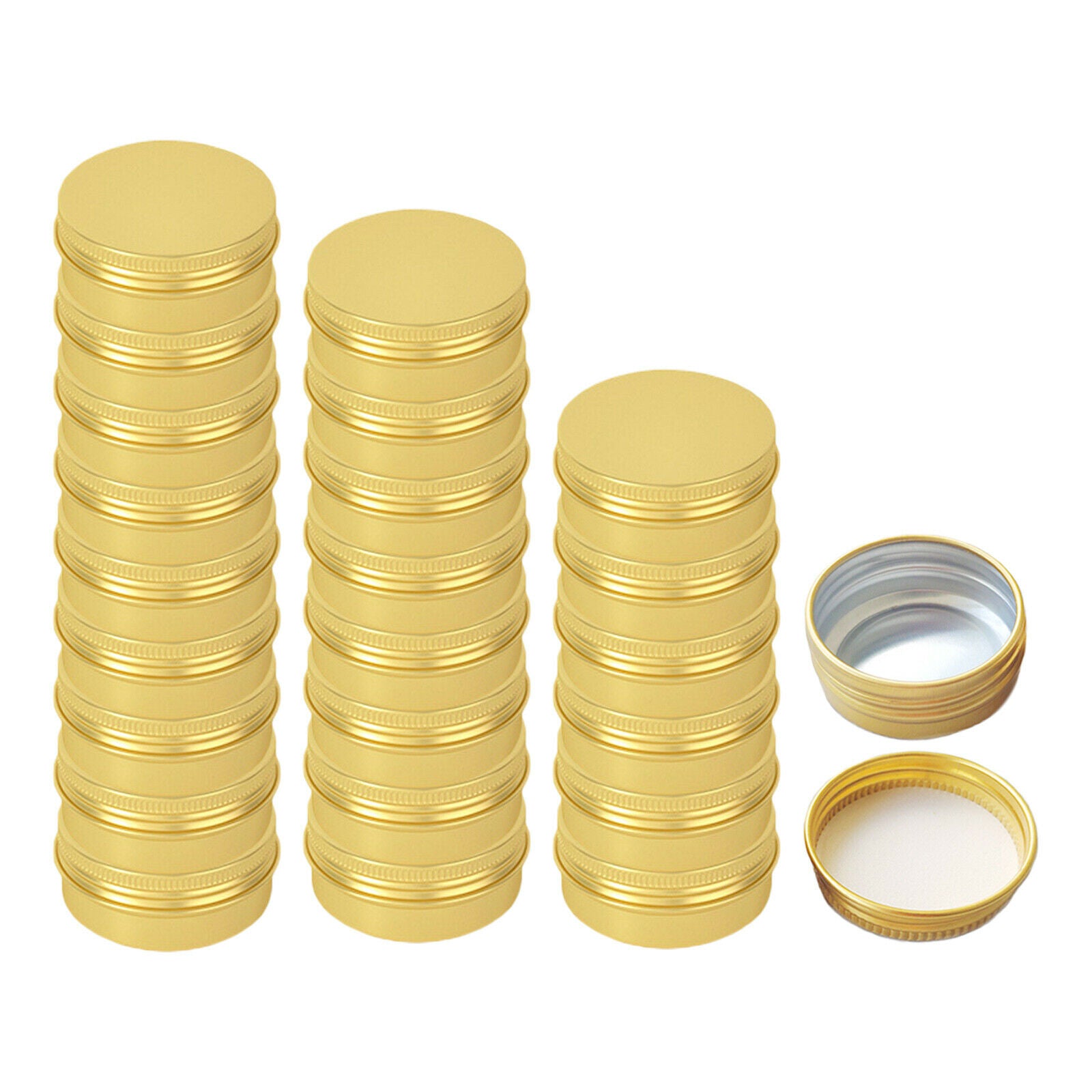 24-Pack 15ml Mini Tin Cans Screw Lid Round Aluminum Containers for Lip Balm