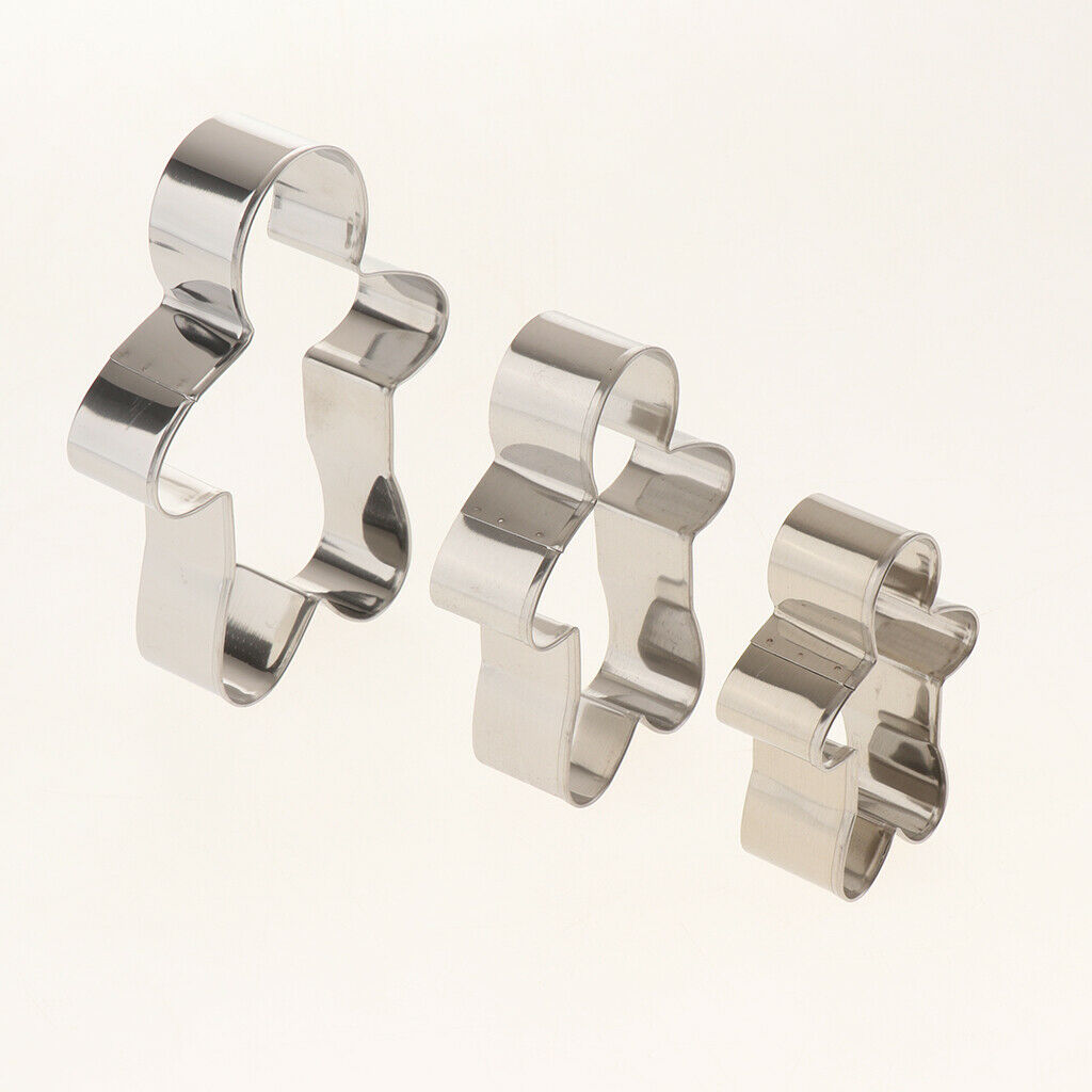 3Pcs Cookie Cutters Mould Cookie Pastry Fruit Cutters Stainless Steel Boy