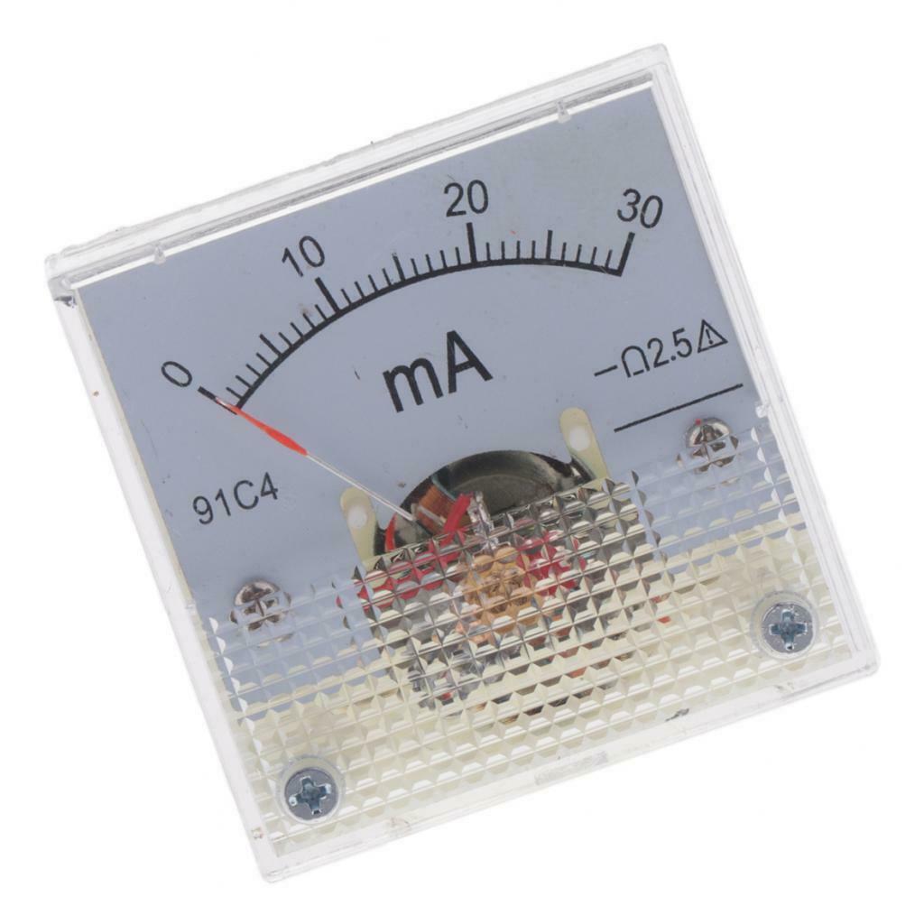 2Pcs Ammeter Current Panel Ampere Meter, Ranges 0-30mA