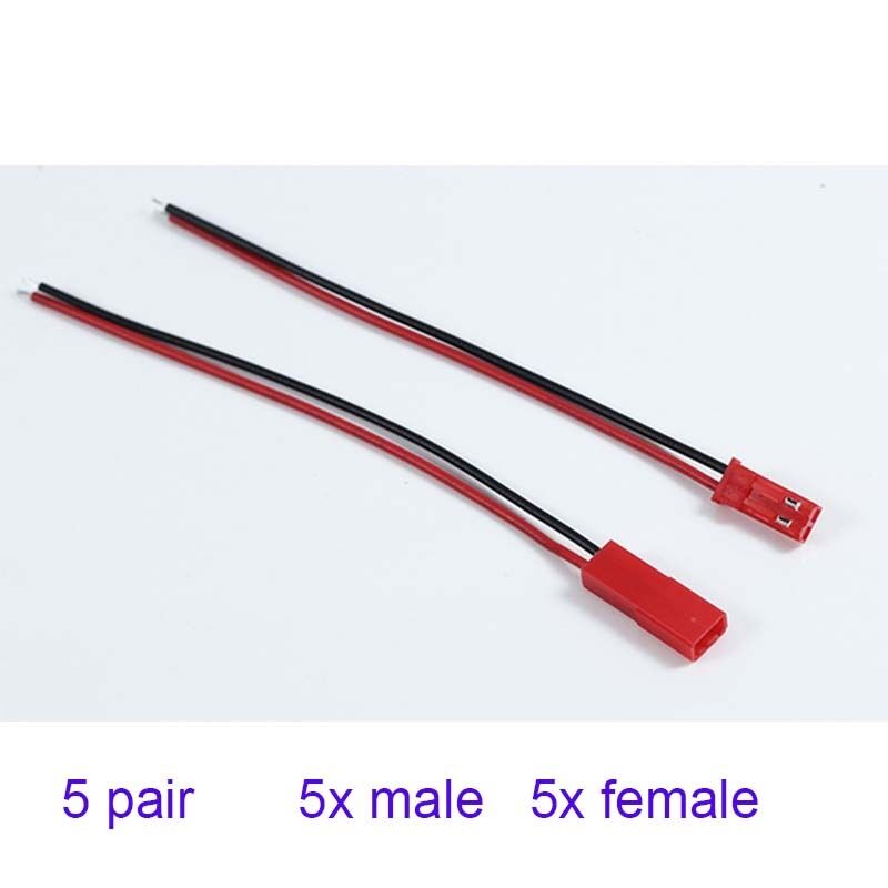 10x JST SM 2Pins 2P Female Male Plug Connector Wire Cable For LED Strip 100mm