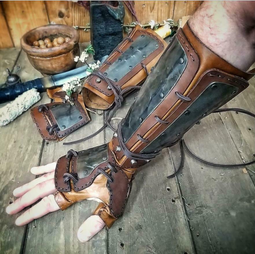 2021 Medieval Steampunk Retro Arm Guard Boxing Gloves Hand Lace Adjustable
