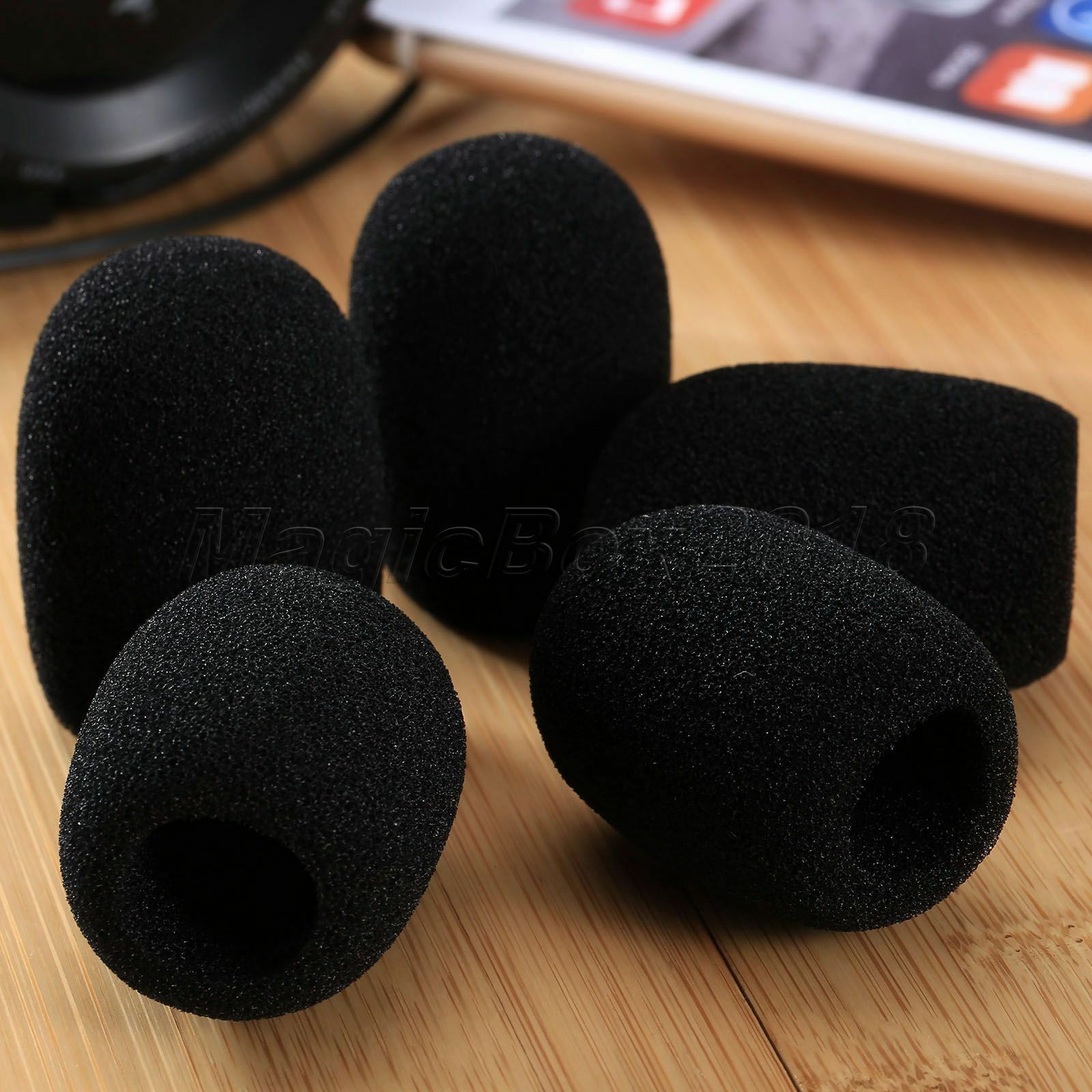 40x15mm Handheld Microphone Windscreen Sponge Foam Mic Cover For Karaoke DJ 5PCS