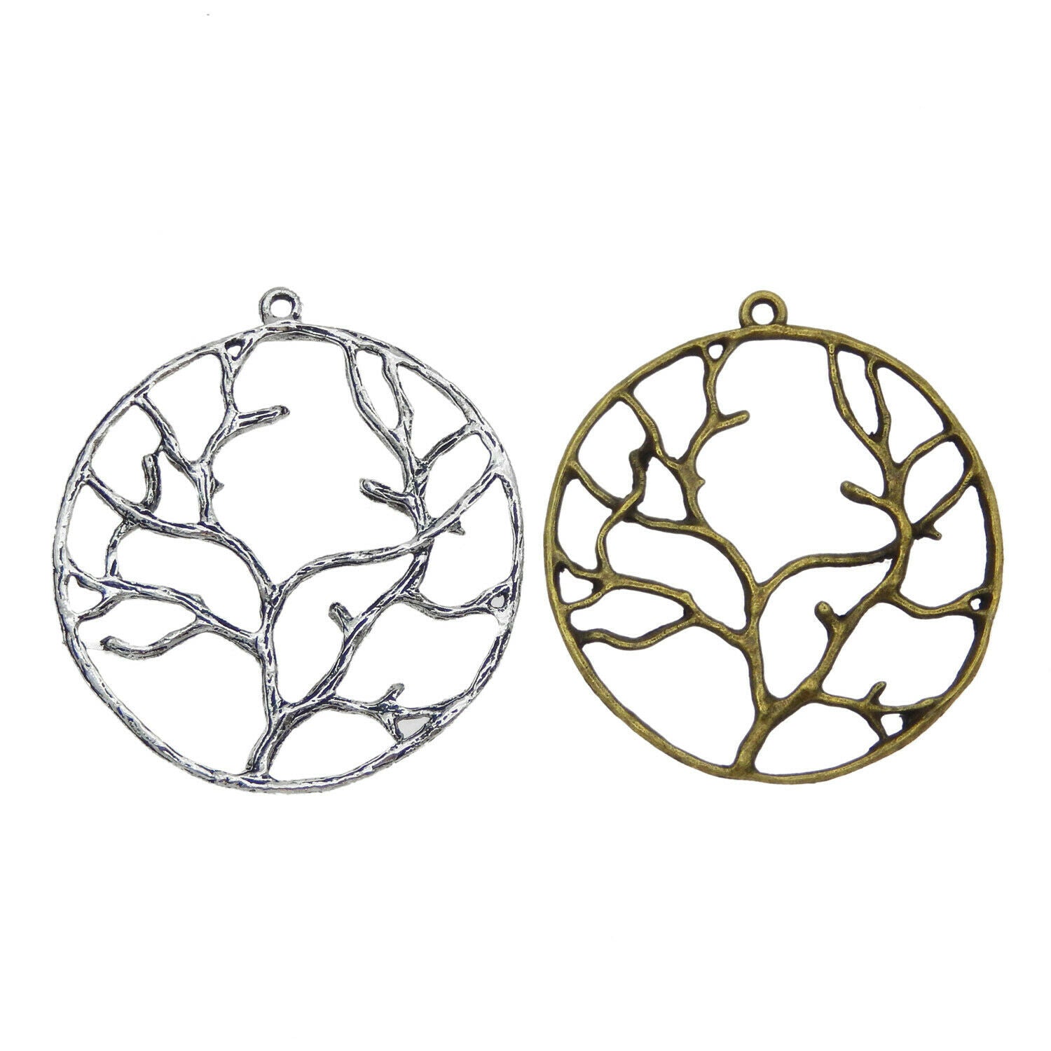 8pcs/lot Mixed Color Branch Pattern Round Shaped Jewelry Findings Charms Pendant
