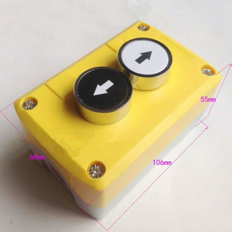1PCS Push Button Station Momentary Arrow Black White Flat Button SPST NO 240V 3A
