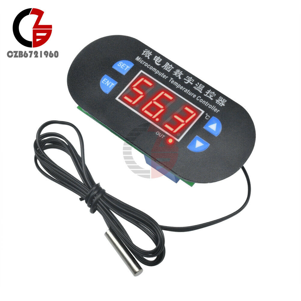 12V Digital LED Heat Cool Thermostat Temperature Controller w/ NTC Sensor Probe