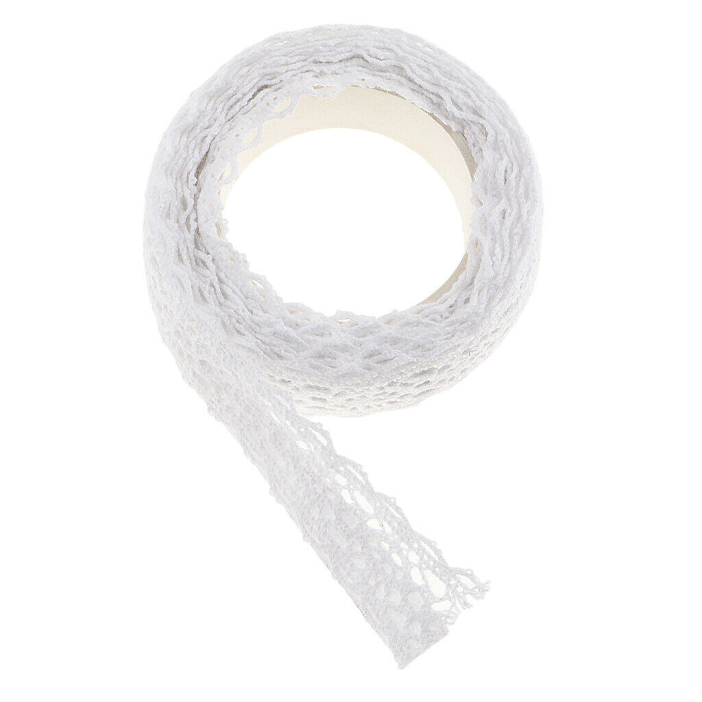 3x 2m Self Adhesive Cotton Lace Decorative Sticky Ribbon Craft Masking Tape